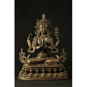 四臂観音 銅造彫金仕上げ