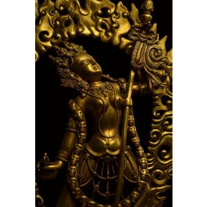 ダーキニー(荼吉尼天)銅造鍍金彫金仕上げの詳細画像1