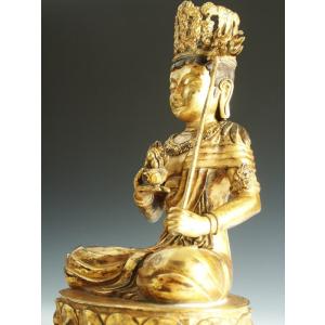 虚空蔵菩薩 銅造鍍金 彫金仕上げの詳細画像1