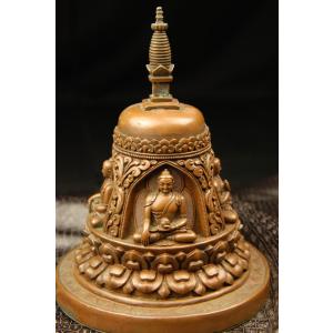 仏塔(ストゥーパ)銅製打ち出し一点ものの詳細画像2