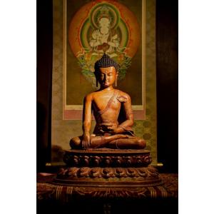 釈迦如来像銅造彫金仕上げ