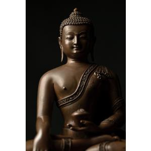 釈迦如来 銅造彫金仕上げの詳細画像1