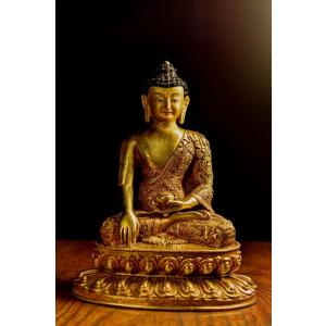 釈迦如来立像 金色 : 仏像仏画チベット美術卸の天竺堂 - 通販 - Yahoo