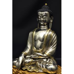 釈迦如来 銀製鍍金彫金仕上げの詳細画像4