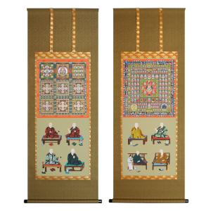 掛軸 掛け軸 両界曼荼羅 八祖大師 桐箱入り 送料無料 : 御朱印帳の