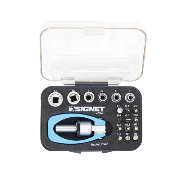 1/4"HEX マルチアングル・ミニラチェット&amp;ソケットセット(19点) SIGNET(シグネット)...