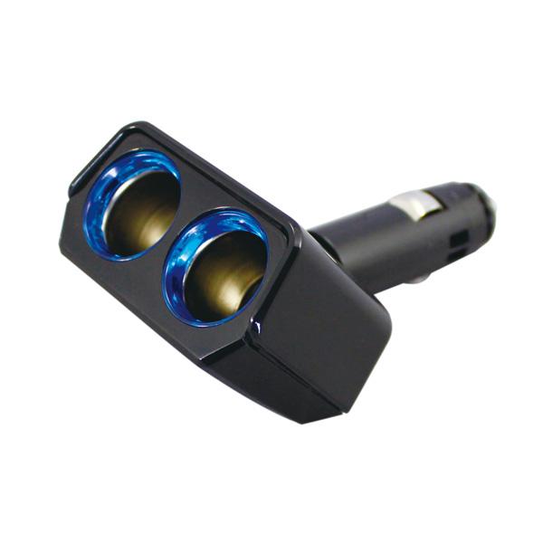 【6/5限定 最大P14倍】ヤック：シガーソケット DC12V 2連 ブルーLED リングライトソケ...