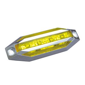 slim流星8LED車高灯 スーパーイエロー DC12V/DC24V アクリル製イエローレンズ 超広角LED8個 トラック ヤック/YAC CE-221｜hotroad