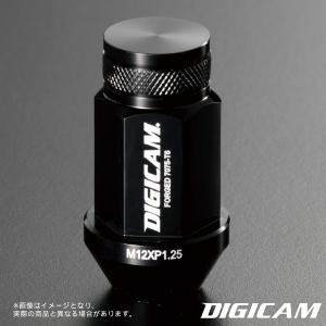 デジキャン ケースペック DIGICAMロゴ入り アルミレーシングナット 20本  19HEX 袋タイプ 45mm M12 P1.25 ブラック  AN6F4512BK-DC｜hotroad