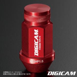 デジキャン ケースペック DIGICAMロゴ入り アルミレーシングナット 16本  19HEX 袋タイプ 45mm M12 P1.25 レッド  AN6F4512RE-DC16｜hotroad