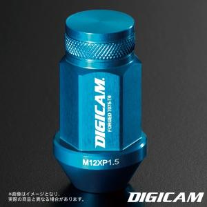 デジキャン ケースペック DIGICAMロゴ入り アルミレーシングナット 16本  19HEX 袋タイプ 45mm M12 P1.5 ライトブルー  AN6F4515LB-DC16｜hotroad