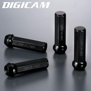 デジキャン ケースペック DIGICAM クロモリレーシングナット 7角袋 4個 70mm M12×P1.25 ウルトラスーパーロング ブラック CN7F7012BK-DC｜hotroad