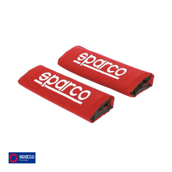 ショルダーパッド レッド 2個入 簡単取付 車 刺繍ロゴエンブレムデザイン シートベルトの圧迫感軽減...