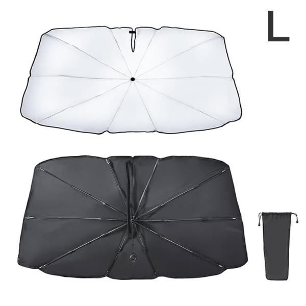 ワンタッチサンシェード L 傘型サンシェード ブラック フロント用 収納袋付 H790mm×W150...