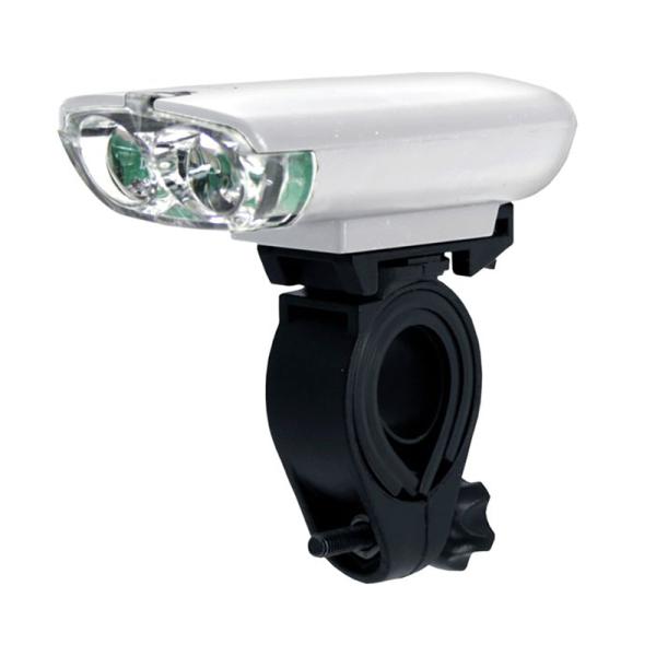 自転車用ライト 2LEDライト ホワイト ハンドル取付 26lm 単三電池×2 白色LED 夜間安全...