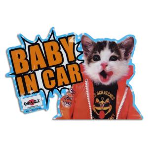 なめ猫 なめねこ ステッカー 車 リアガラス リヤガラス バンパー ベビーインカー BABY IN CAR/ゼネラルステッカー LCS-449｜hotroadkasugai2