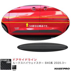 アートシートNEO ドアサイドライン ブラック ルークスハイウェイスター B40系 2020.3〜 カーボン調シート ハセプロ MSN-SILN1｜hotroadparts