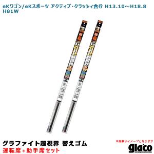ガラコワイパー 超視界 替えゴム 車種別セット eKワゴン/スポーツ アクティブ・クラッシィ含む H13/10〜 H81W 運転席+助手席 ソフト99 爆買