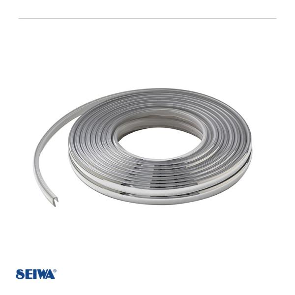 J型 ドアモール 6M 外装 キズ・衝撃から守る クリア×クローム ドレスアップ ドアエッジ形状にも...