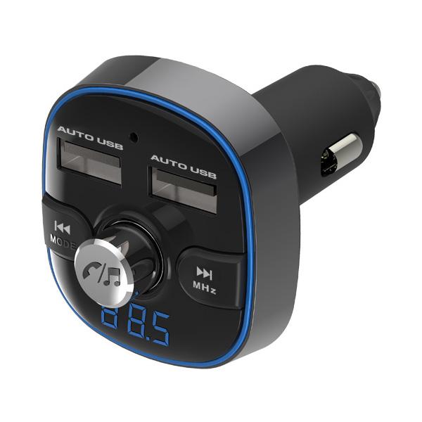 Bluetooth FMトランスミッター フルバンド USB2ポート 4.8A 自動判定 イルミ7色...