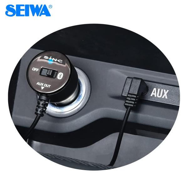 Bluetooth5.1 AUXレシーバー 音楽転送 12/24V車対応 スマホの音楽が車で聴ける ...