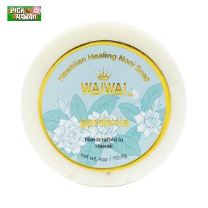 WAIWAI ククイ&ノニソープ ガーデニア 石鹸 固形 ハンドメイド ハワイ雑貨 お土産 1個 ワイワイ PICK The HAWAII WAI-KNS-GD｜hotroadtirechains