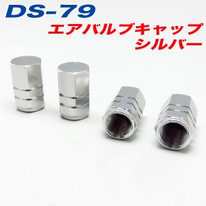 エアバルブキャップ 車 バイク シルバー SILVER 4個入 アルファ DS-79｜hotroadtirechains