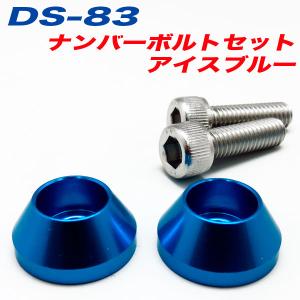 ナンバーボルト ナンバープレートボルト 車 アイスブルー ICE BLUE 2個入 アルファ DS-83｜hotroadtirechains