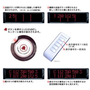 飲食店 ワイヤレスチャイム 8番号表示 チャイ...の詳細画像2