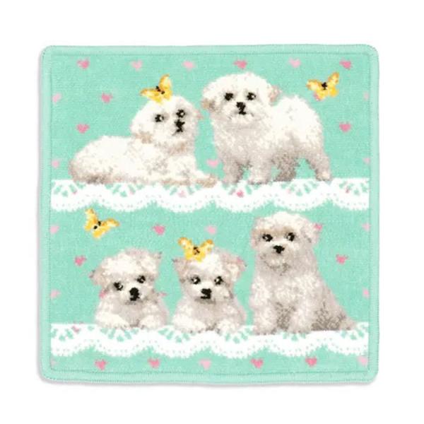 cococi wanko マルチーズ シェニール織タオルハンカチ  2025 秋 誕生日 ギフト好適...