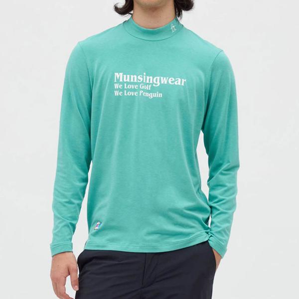 マンシングウェア メンズ モックネック ロングスリーブ 保温 ストレッチ ロゴプリント MG5FLS...