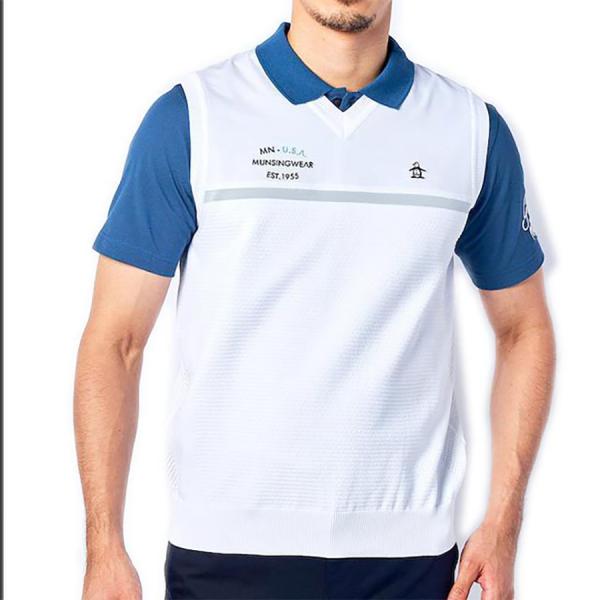 50%OFF マンシングウェア メンズ ベスト ゴルフ 白 おしゃれ 春  MGMTJL80 デサン...