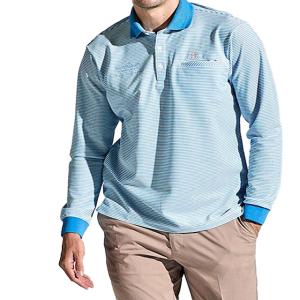 未使用【MUNSINGWEAR】ハイゲージバーズボーダー長袖ポロシャツ 吸汗速乾 descente-store_mg5sls22m