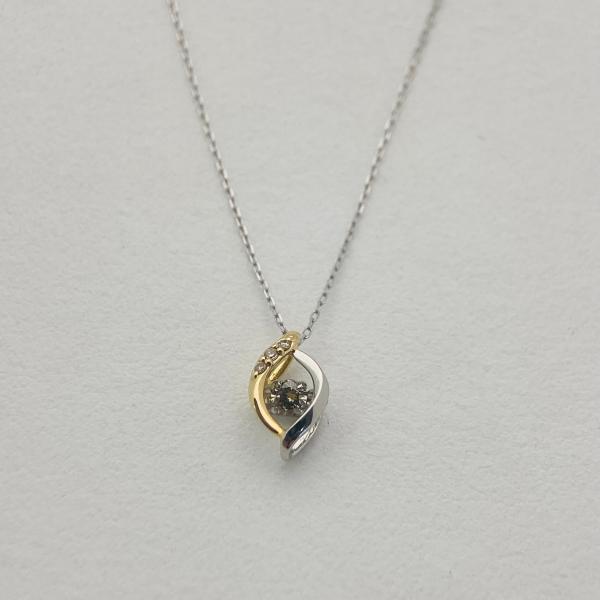 Pt900/K18 ダンシング ダイヤモンドネックレス 0.10ct プラチナ ゴールド ジュエリー
