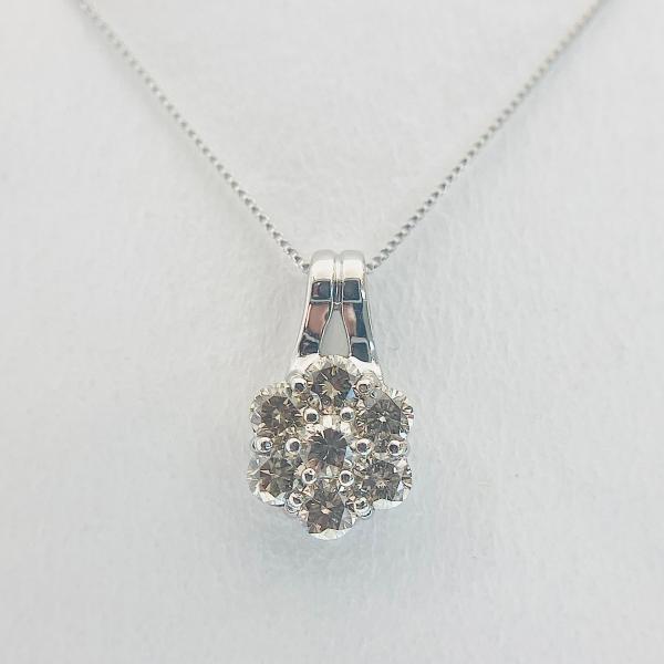 Pt850/Pt900 ダイヤモンドネックレス 0.50ct お花 プラチナ ベネチアン ジュエリー