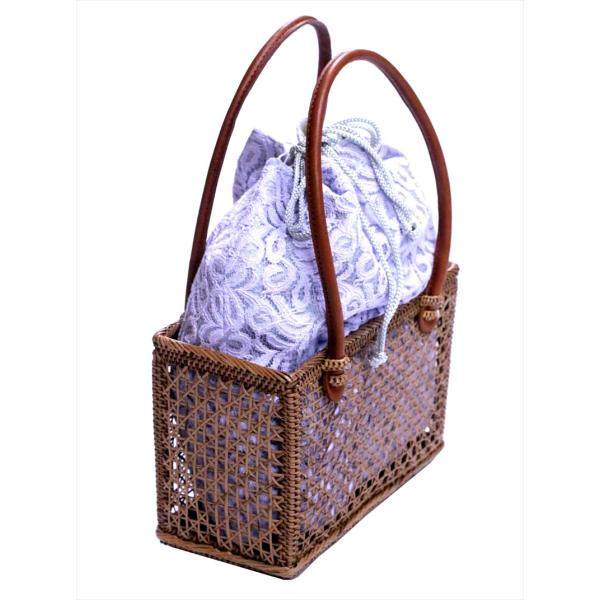 レディース アタバック  うす藤色地  レース　kt-7