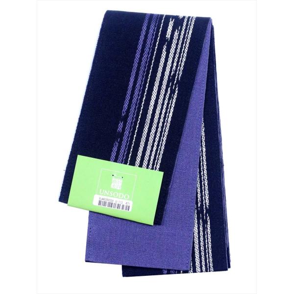 角帯 芸艸堂(UNSODO)　No.122 黒地 シマ柄