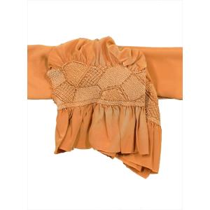 兵児帯 男衆 No.302  ミカン色・氷割れ柄