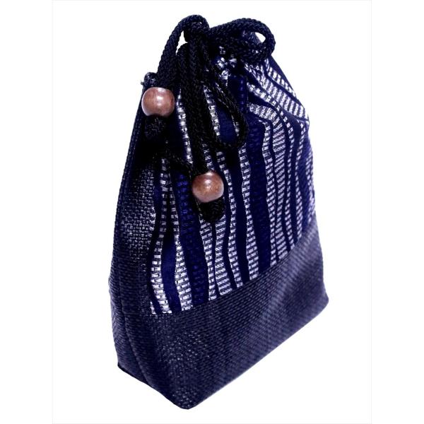 浴衣バック メンズ　 sb-52   シマ柄・濃紺・銀地