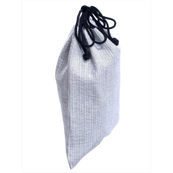 男物 信玄袋 男衆 シマ柄 白地 sb-53