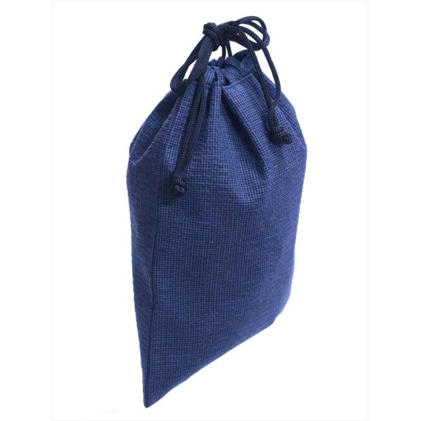 男物 信玄袋 男衆 微塵格子柄 紺地 sb-54