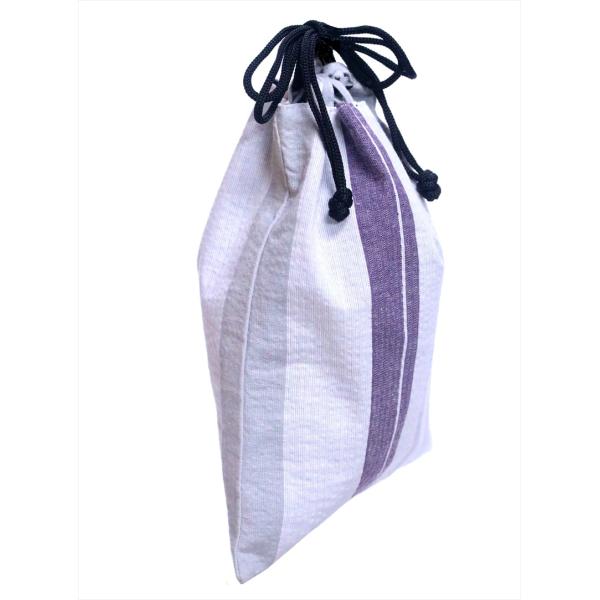 男物 信玄袋 巾着 男衆  白地・シマ柄　sb-78