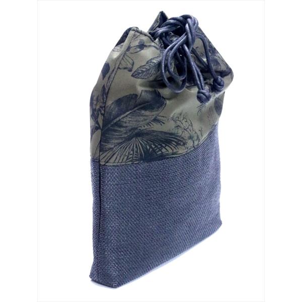 浴衣バック メンズ　 sb-79   モスグリーン地・草花柄