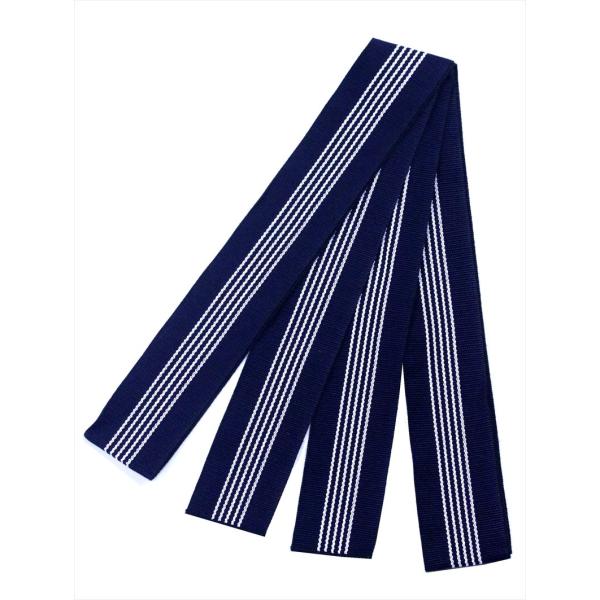 丹前帯　シマ柄・濃紺地 ゆったりサイズ(2.8m)　tz-102