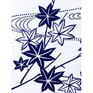浴衣 反物 No.159 白地 カエデ柄 耳有りの詳細画像3