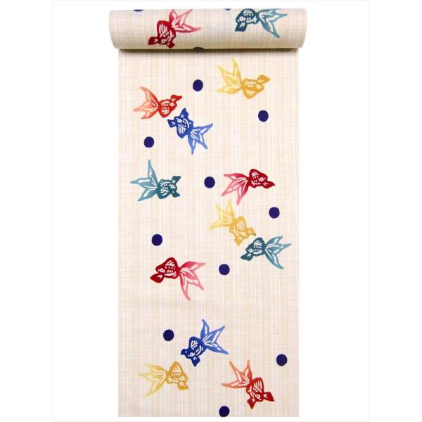 浴衣 反物　NO.16 ピンクグレー地・ハギ柄・耳あり