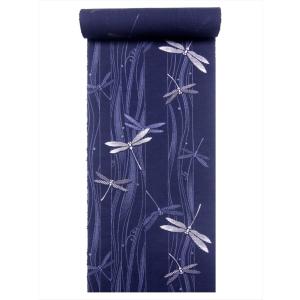 夏きもの 両面 反物 綿 無形文化財長板藍染 初山一之助 三勝染 紅葉