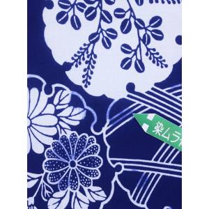 浴衣 反物 NO.417 紺地・雪輪・菊柄【訳アリ】の詳細画像3