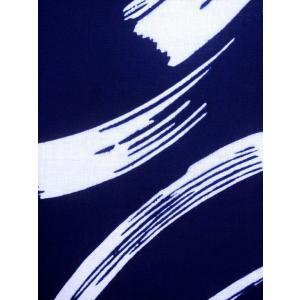 浴衣 反物 NO.430 濃紺地・毛筆柄・注染...の詳細画像3