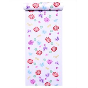 夏きもの 両面 反物 綿 無形文化財長板藍染 初山一之助 三勝染 紅葉